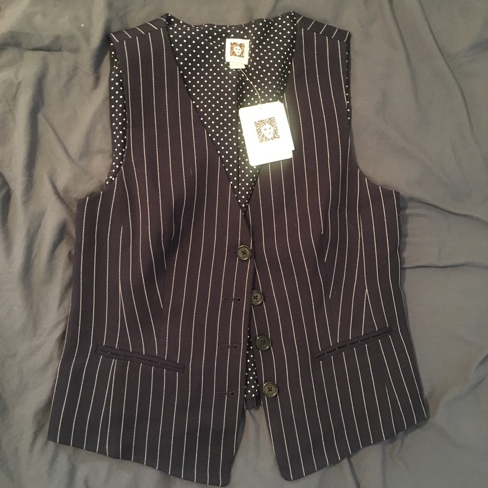 Anne Klein vest pinstripe
